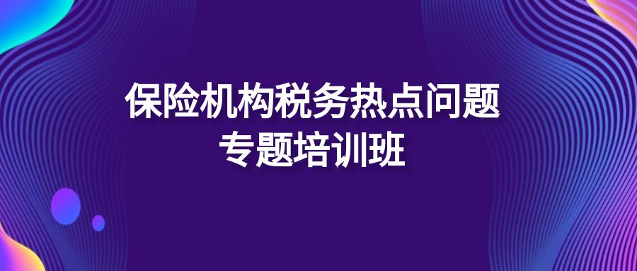 保險機(jī)構(gòu)稅務(wù)熱點(diǎn)問題專題培訓(xùn)班 -123334-1